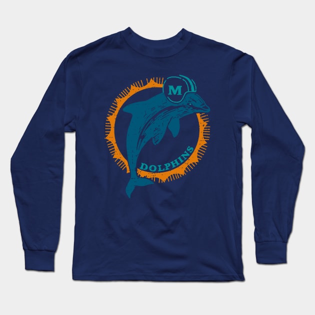 Miami Dolphins 1965 Retro Long Sleeve T-Shirt by onimod